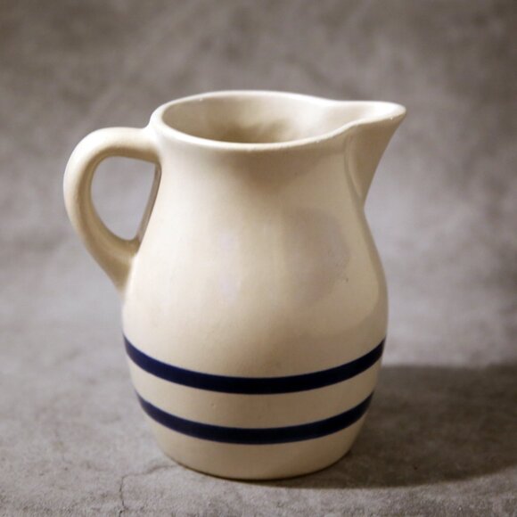 Vintage Robinson Ransbottom Pottery Pitcher Blue and White - Picture 2 of 13